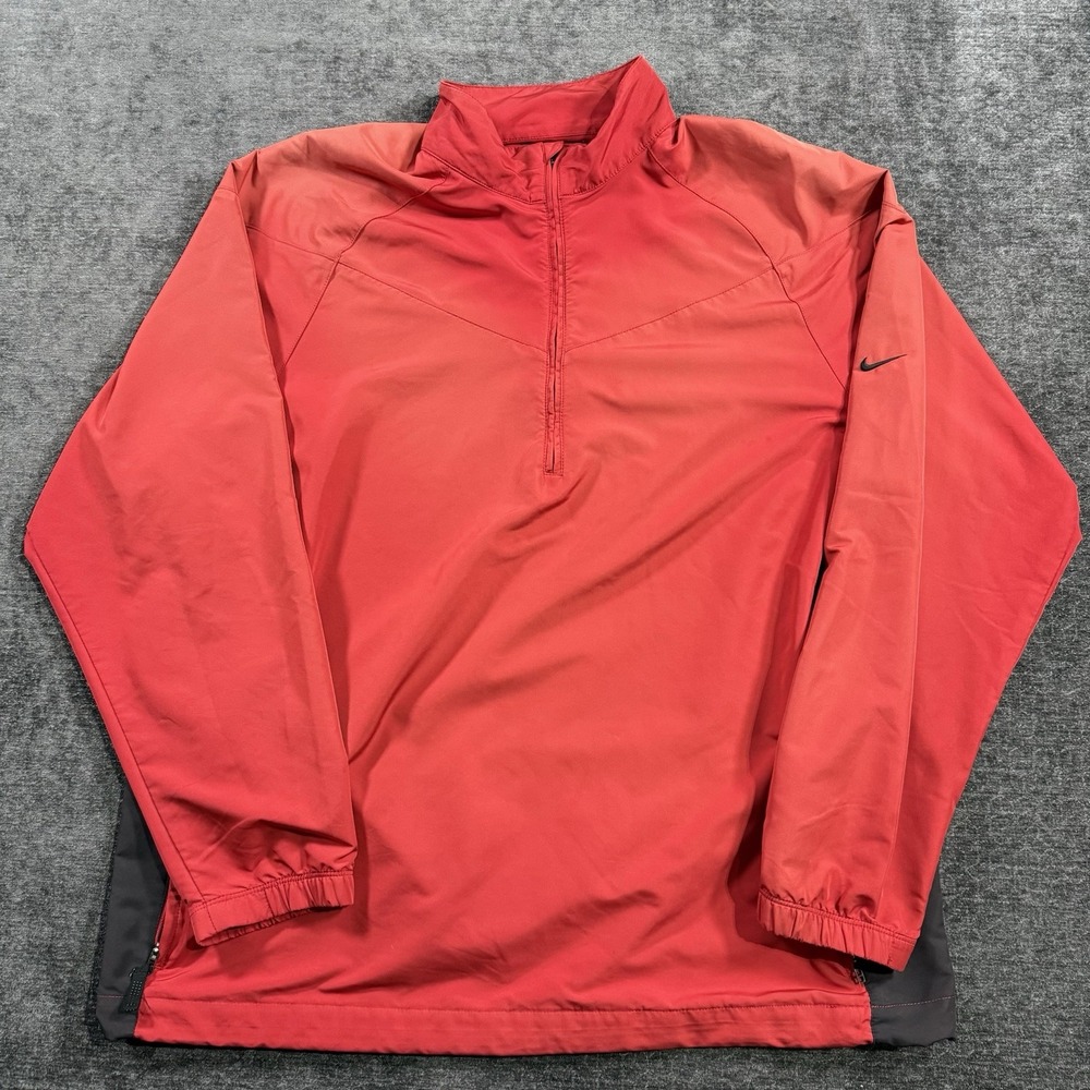 Nike Golf Pullover Jacket Men's Size XL Red 1/4 Zip‎ Long Sleeve Windbreaker